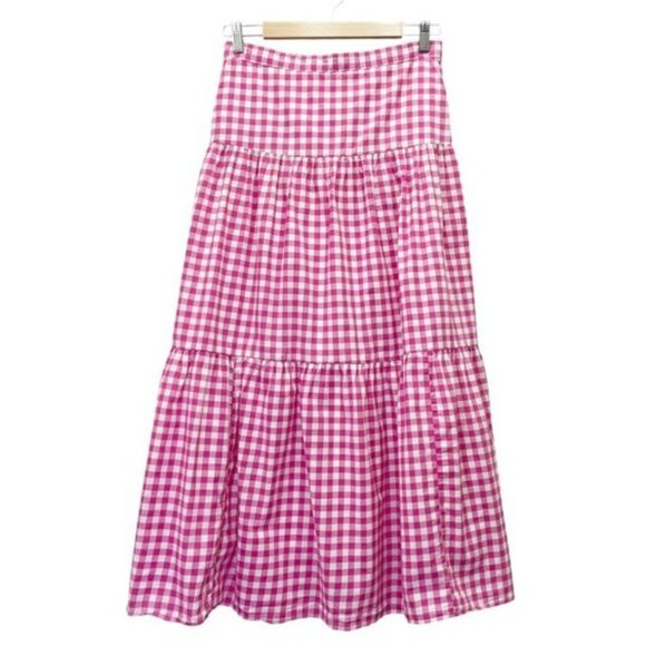 J. Crew Triple Tiered Gingham Skirt Style AL218 | Length:  33" - Picture 5 of 10